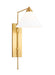 Generation Lighting Franklin Wall Sconce Burnished Brass Finish With White Linen Fabric Shade (KWL1121BBS)