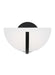 Generation Lighting Kelly Wearstler Nido 1-Light Dimmable Wall Sconce Bath Vanity In Midnight Black Finish With White Glass Shades (KWL1131MBK)