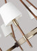 Generation Lighting Katie Medium Chandelier Time Worn Brass Finish With White Linen Fabric Shades (LC1006TWB)