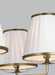 Generation Lighting Esther Medium Chandelier Time Worn Brass Finish With White Linen Pleated Fabric Shades (LC1185TWB)