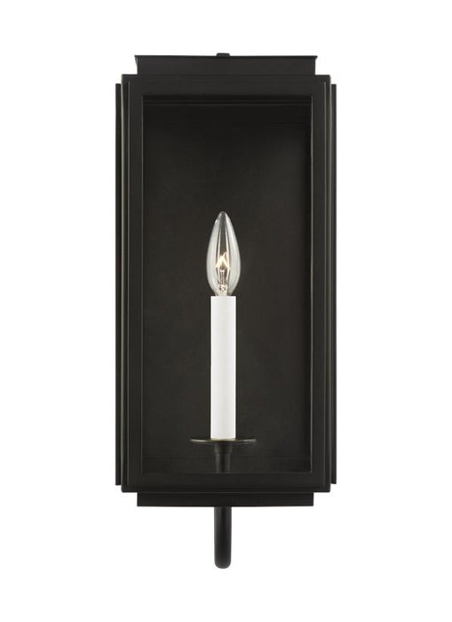 Generation Lighting Edgar Traditional Outdoor Medium 1-Light Wall Lantern In A Textured Black Finish With Clear Glass Panel (LO1001TXB)