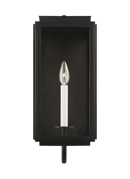 Generation Lighting Edgar Traditional Outdoor Medium 1-Light Wall Lantern In A Textured Black Finish With Clear Glass Panel (LO1001TXB)