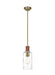 Generation Lighting Hadley Tall Pendant Time Worn Brass Finish With Clear Glass Shade (LP1071TWBCG)