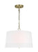 Generation Lighting Ivy Traditional Dimmable Indoor 1-Light Wide Pendant A Time Worn Brass With An Etched White Glass Diffuser (LP1094TWBWLW)