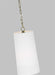 Generation Lighting Ivy Traditional Dimmable Indoor 1-Light Tall Pendant A Time Worn Brass With An Etched White Glass Diffuser (LP1101TWBWLW)