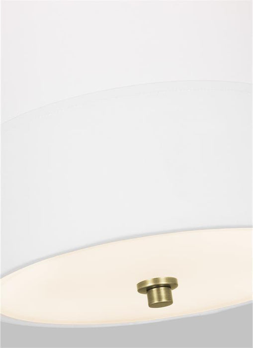 Generation Lighting Ivy Traditional Dimmable Indoor 1-Light Tall Pendant A Time Worn Brass With An Etched White Glass Diffuser (LP1101TWBWLW)