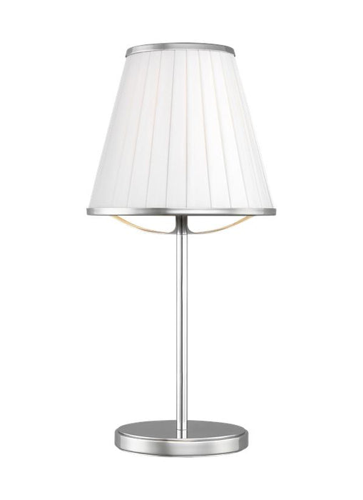 Generation Lighting Esther Table Lamp Polished Nickel Finish With White Linen Pleated Fabric Shade (LT1131PN1)