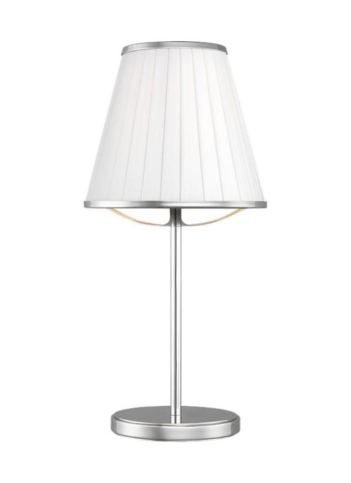 Generation Lighting Esther Table Lamp Polished Nickel Finish With White Linen Pleated Fabric Shade (LT1131PN1)