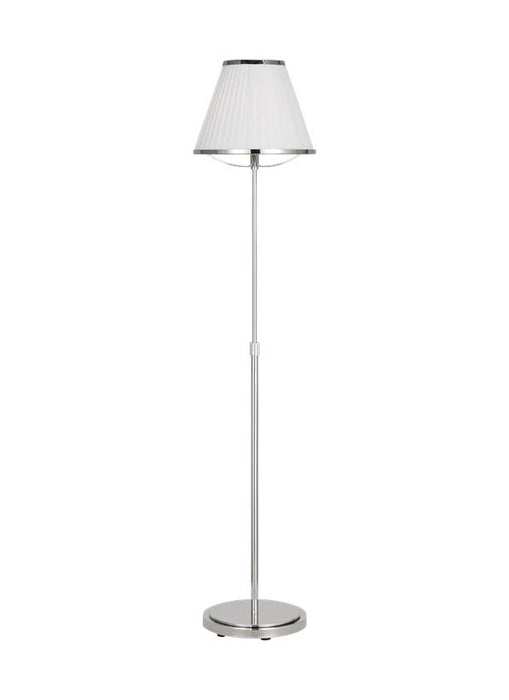 Generation Lighting Esther Floor Lamp Polished Nickel Finish With White Linen Pleated Fabric Shade (LT1141PN1)