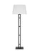 Generation Lighting Lauren Ralph Lauren Haddon 1-Light Medium Floor Lamp In Aged Iron Finish With White Linen Fabric Shade (LT1201AI1)