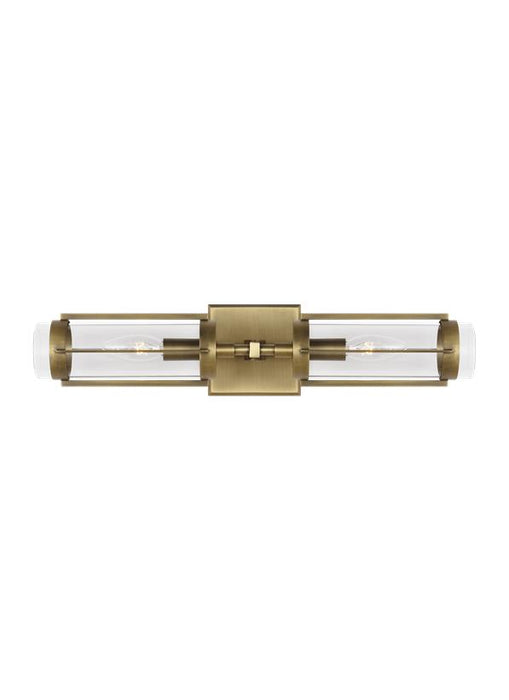 Generation Lighting Flynn Linear Sconce Time Worn Brass Finish With Clear Glass Shades (LV1002TWB)