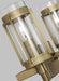Generation Lighting Flynn 3-Light Vanity Time Worn Brass Finish With Clear Glass Shades (LV1023TWB)