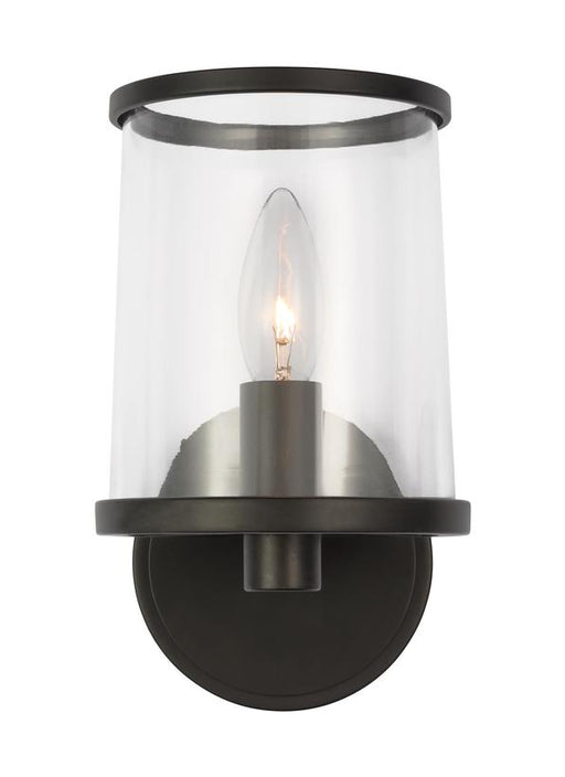 Generation Lighting Lauren Ralph Lauren Reynolds 1-Light Small Bath Vanity Wall Sconce In Aged Iron Finish With Clear Glass Shade (LV1081AI)