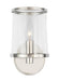 Generation Lighting Lauren Ralph Lauren Reynolds 1-Light Small Bath Vanity Wall Sconce In Polished Nickel Finish With Clear Glass Shade (LV1081PN)