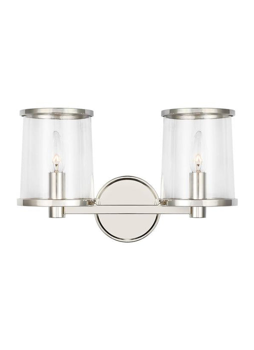 Generation Lighting Lauren Ralph Lauren Reynolds 2-Light Medium Bath Vanity Wall Sconce In Polished Nickel Finish With Clear Glass Shades (LV1082PN)