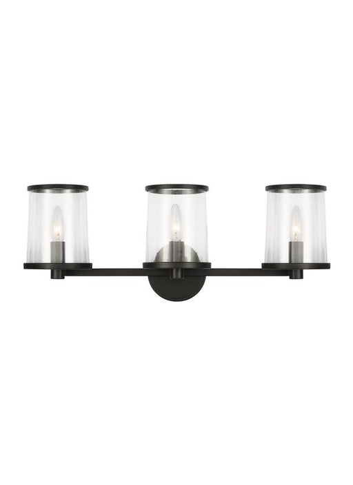 Generation Lighting Lauren Ralph Lauren Reynolds 3-Light Large Bath Vanity Wall Sconce In Aged Iron Finish With Clear Glass Shades (LV1083AI)