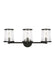 Generation Lighting Lauren Ralph Lauren Reynolds 3-Light Large Bath Vanity Wall Sconce In Aged Iron Finish With Clear Glass Shades (LV1083AI)