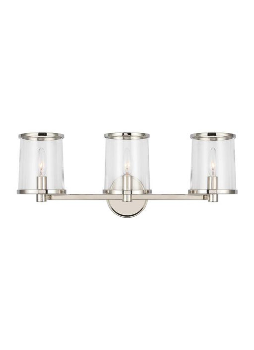 Generation Lighting Lauren Ralph Lauren Reynolds 3-Light Large Bath Vanity Wall Sconce In Polished Nickel Finish With Clear Glass Shades (LV1083PN)