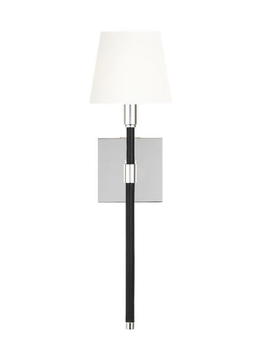 Generation Lighting Katie Sconce Polished Nickel Finish With White Linen Fabric Shade (LW1011PN)