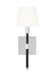 Generation Lighting Katie Sconce Polished Nickel Finish With White Linen Fabric Shade (LW1011PN)