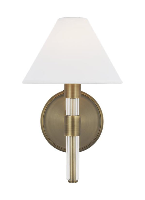 Generation Lighting Robert Sconce Time Worn Brass Finish With White Paper Shade (LW1041TWB)