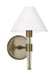 Generation Lighting Robert Sconce Time Worn Brass Finish With White Paper Shade (LW1041TWB)