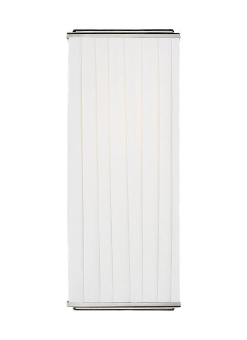 Generation Lighting Esther Sconce Polished Nickel Finish With White Linen Pleated Fabric Shade (LW1071PN)