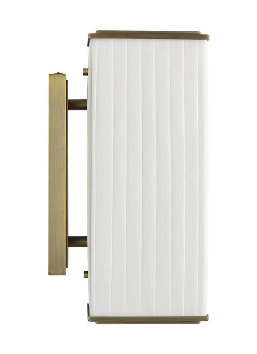 Generation Lighting Esther Sconce Time Worn Brass Finish With White Linen Pleated Fabric Shade (LW1071TWB)