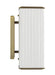 Generation Lighting Esther Sconce Time Worn Brass Finish With White Linen Pleated Fabric Shade (LW1071TWB)