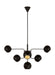 Generation Lighting Chaumont Casual 8-Light Indoor Dimmable Extra Large Chandelier In Aged Iron Finish With Aged Iron Steel Shades (LXC1018AI)
