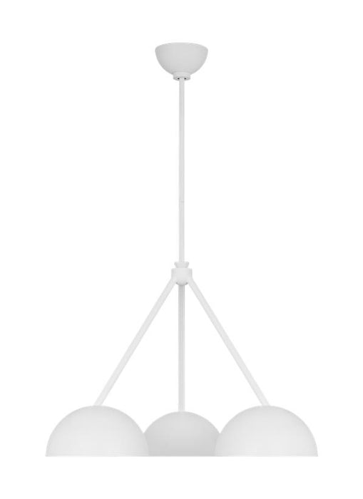 Generation Lighting Beaunay Casual 3-Light Indoor Dimmable Medium Chandelier Cast Plaster Matte White With Cast Plaster Steel Shades (LXC1043CPST)