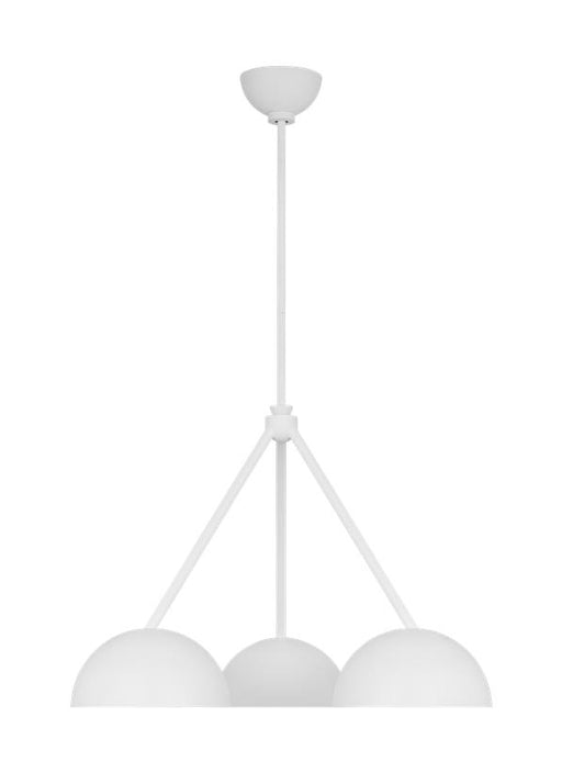 Generation Lighting Beaunay Casual 3-Light Indoor Dimmable Medium Chandelier Cast Plaster Matte White With Cast Plaster Steel Shades (LXC1043CPST)