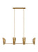 Generation Lighting Plivot Contemporary 6-Light Indoor Dimmable Large Linear Chandelier Burnished Brass Gold-Burnished Brass Steel Shades (LXC1066BBS)