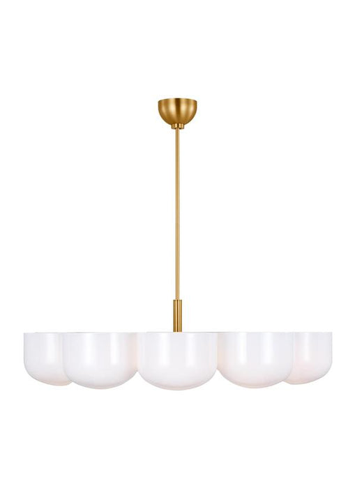 Generation Lighting Christiane Lemieux Cheverny 10-Light Large Chandelier In Burnished Brass Finish With Milk Glass Shades (LXC11210BBS)