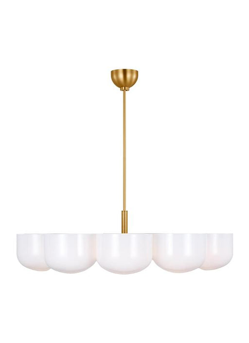 Generation Lighting Christiane Lemieux Cheverny 10-Light Large Chandelier In Burnished Brass Finish With Milk Glass Shades (LXC11210BBS)