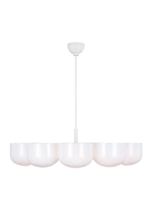 Generation Lighting Christiane Lemieux Cheverny 10-Light Large Chandelier In Matte White Finish With Milk Glass Shades (LXC11210MWT)