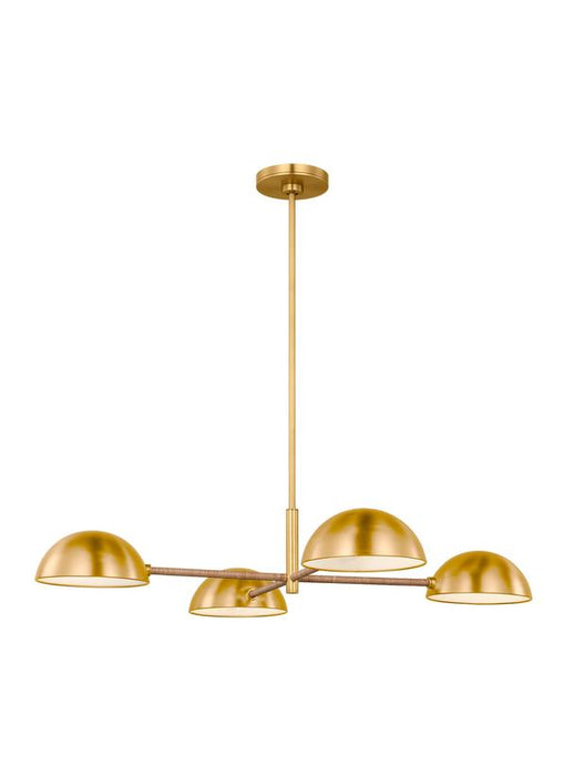 Generation Lighting Christiane Lemieux Balleroy 4-Light Large Chandelier In Burnished Brass Finish With Burnished Brass Steel Shades (LXC1134BBS)