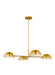 Generation Lighting Christiane Lemieux Balleroy 4-Light Large Chandelier In Burnished Brass Finish With Burnished Brass Steel Shades (LXC1134BBS)