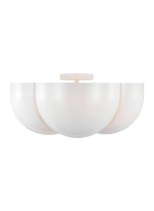 Generation Lighting Christiane Lemieux Cheverny 4-Light Large Semi-Flush Mount In Matte White Finish With Milk Glass Shades (LXF1004MWT)