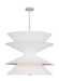 Generation Lighting Christiane Lemieux Chambord 12-Light Extra Large Pendant In Cast Plaster Finish With White Paper Shades And Cast Plaster Steel Shades (LXP10212CPST)