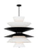 Generation Lighting Christiane Lemieux Chambord 16-Light Grand Pendant In Aged Iron Finish With White Paper Shades And Aged Iron Steel Shades (LXP10316AI)