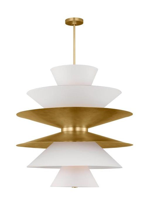 Generation Lighting Christiane Lemieux Chambord 16-Light Grand Pendant In Gild Finish With White Paper Shades And Gild Steel Shades (LXP10316GD)