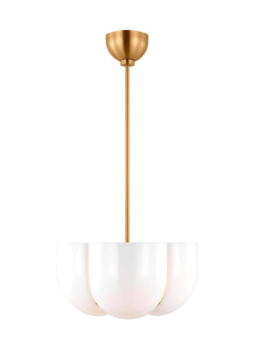 Generation Lighting Christiane Lemieux Cheverny 4-Light Large Pendant In Burnished Brass Finish With Milk Glass Shades (LXP1044BBS)