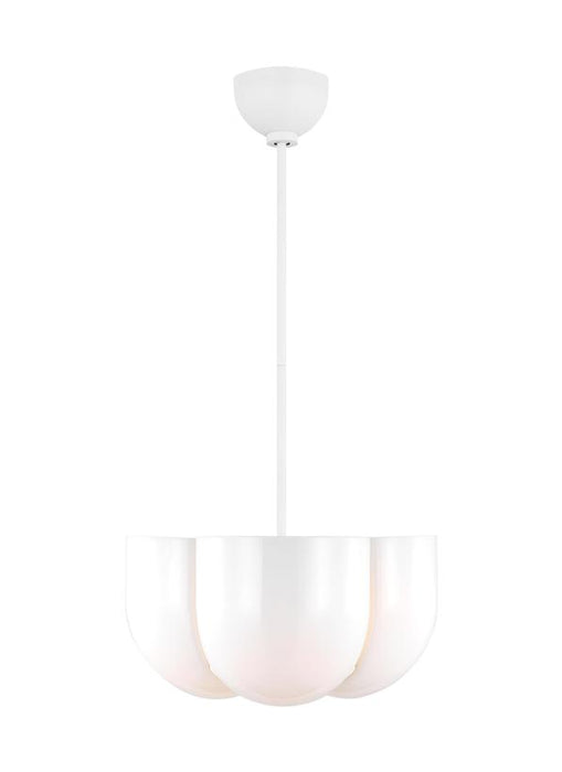 Generation Lighting Christiane Lemieux Cheverny 4-Light Large Pendant In Matte White Finish With Milk Glass Shades (LXP1044MWT)