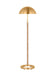 Generation Lighting Christiane Lemieux Balleroy 1-Light Medium Floor Lamp In Burnished Brass Finish With Burnished Brass Steel Shade (LXT1011BBS1)