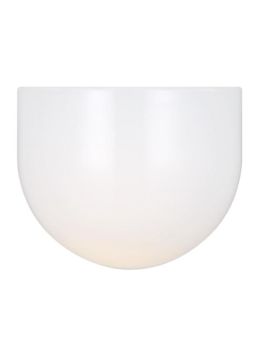 Generation Lighting Christiane Lemieux Cheverny 1-Light Small Bath Vanity Wall Sconce In Matte White Finish With Milk Glass Shade (LXV1001MWT)