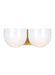 Generation Lighting Christiane Lemieux Cheverny 2-Light Medium Bath Vanity Wall Sconce In Burnished Brass Finish With Milk Glass Shades (LXV1002BBS)