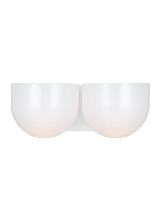 Generation Lighting Christiane Lemieux Cheverny 2-Light Medium Bath Vanity Wall Sconce In Matte White Finish With Milk Glass Shades (LXV1002MWT)