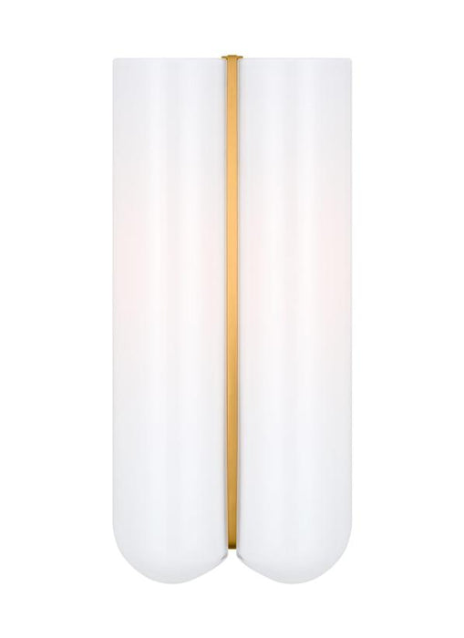 Generation Lighting Christiane Lemieux Cheverny 1-Light Small Sconce In Burnished Brass Finish With Milk Glass Shade And Milk Glass Shade (LXW1061BBS)