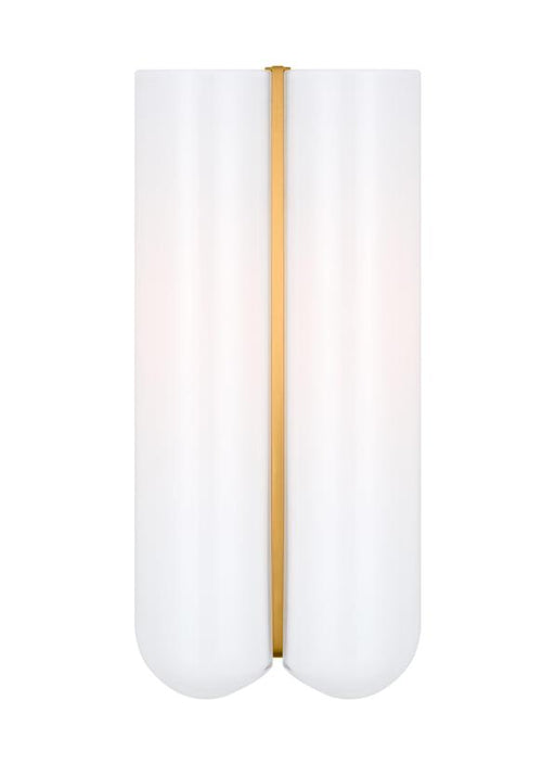 Generation Lighting Christiane Lemieux Cheverny 1-Light Small Sconce In Burnished Brass Finish With Milk Glass Shade And Milk Glass Shade (LXW1061BBS)